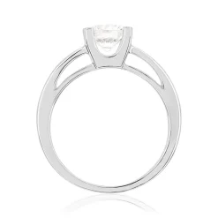 Solitaire or 750 blanc diamant synthétique 1 carat