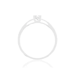 Solitaire or 750 blanc diamant synthétique 0,3 carat