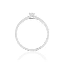 Solitaire or blanc 750 diamant synthétique 0.29 carat