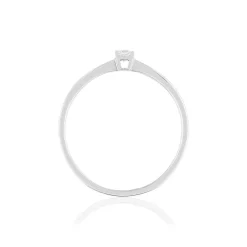 Solitaire or blanc 750 diamant synthétique 0.08 carat