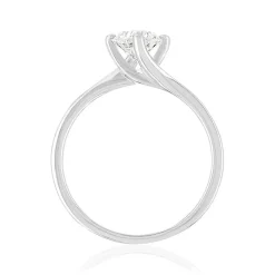 Solitaire or 750 blanc diamant synthétique 0,8 carat