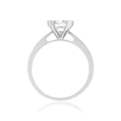 Solitaire or 750 blanc diamant synthétique 1 carat