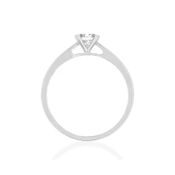 Solitaire or 750 blanc diamant synthétique 0.3 carat