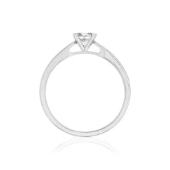 Solitaire or 750 blanc diamant synthétique 0.25 carat