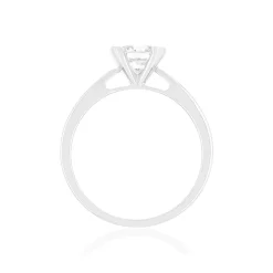 Solitaire or 750 blanc diamant synthétique 0.8 carat