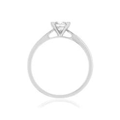 Solitaire or 750 blanc diamant synthétique 0.4 carat