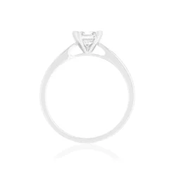 Solitaire or 750 blanc diamant synthétique 0.5 carat