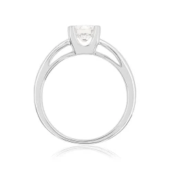 Solitaire or 750 blanc diamant synthétique 0,75 carat