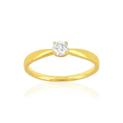 Solitaire or jaune 750 diamant 0.23 carat H/P1