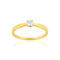 Solitaire or jaune 750 diamant 0.18 carat h/si