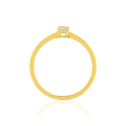 Solitaire or jaune 750 diamant 0.18 carat H/P1