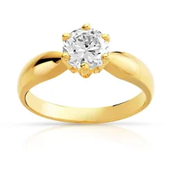Solitaire or 750 jaune diamant 1 carat