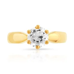 Solitaire or 750 jaune diamant 1 carat