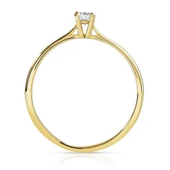 Solitaire or 750 jaune diamant 0,15 carat
