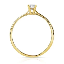 Solitaire or 750 jaune diamant 0,2 carat
