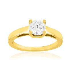Solitaire or 750 jaune diamant HP1 0.8 carat