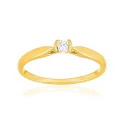Solitaire or 750 jaune diamant HP1 0.15 carat