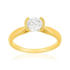 Solitaire or 750 jaune diamant HP1 0.8 carat