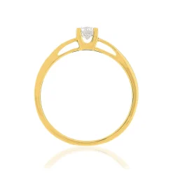 Solitaire or 750 jaune diamant HP1 0.25 carat