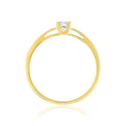 Solitaire or 750 jaune diamant HP1 0.15 carat