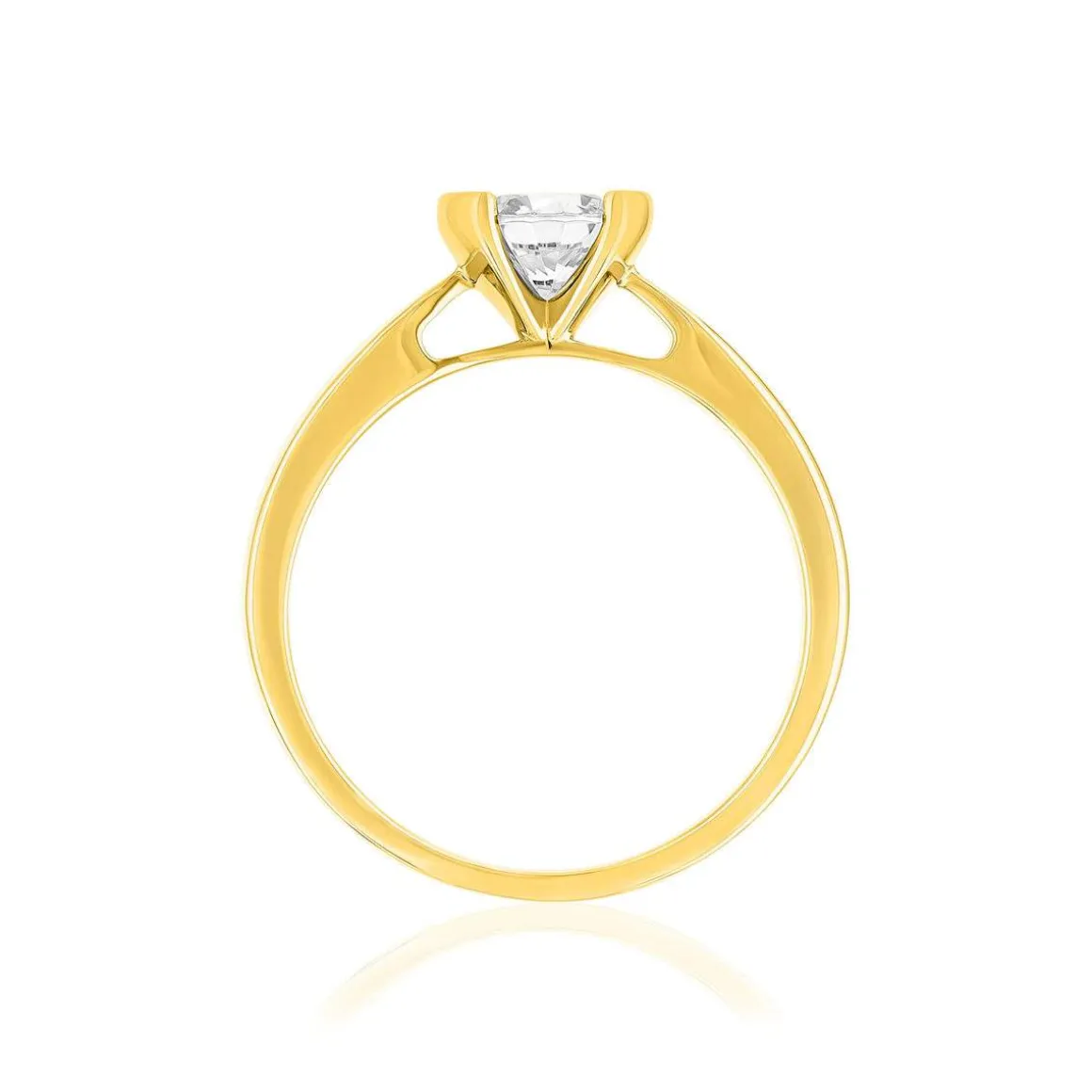 Solitaire or 750 jaune diamant HP1 0,7 carat
