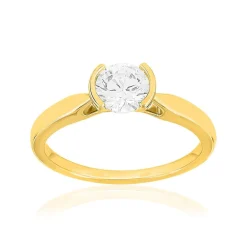 Solitaire or 750 jaune diamant HP1 0,7 carat