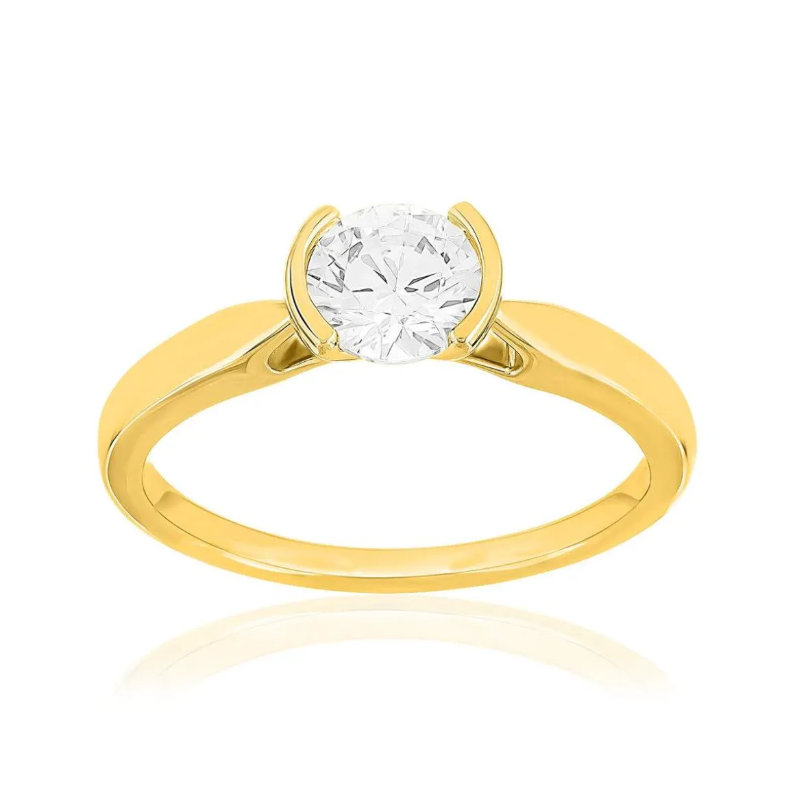 Solitaire or 750 jaune diamant HP1 0,7 carat