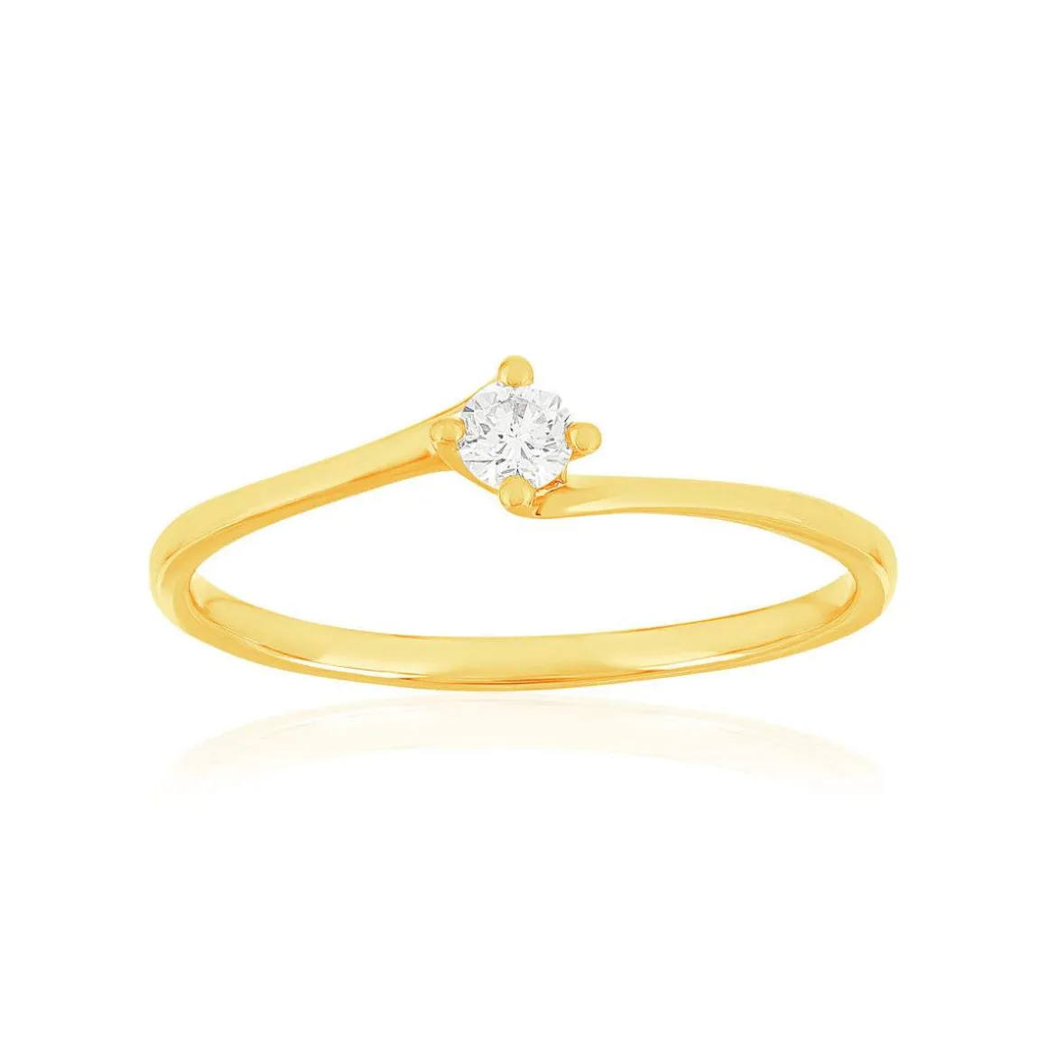 Solitaire or 750 jaune diamant HP1 0.1 carat