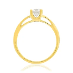 Solitaire or 750 jaune diamant HP1 0.5 carat