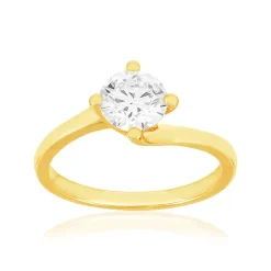 Solitaire or 750 jaune diamant HP1 1 carat