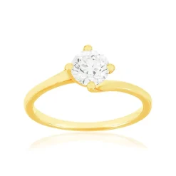 Solitaire or 750 jaune diamant HP1 0.8 carat