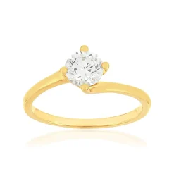 Solitaire or 750 jaune diamant HP1 0.7 carat