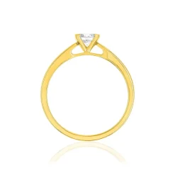 Solitaire or 750 jaune diamant HSI 0.25 carat