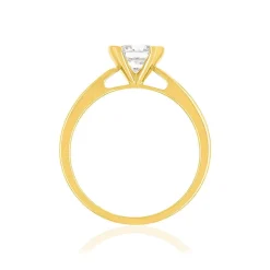 Solitaire or 750 jaune diamant HSI 0.8 carat