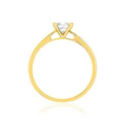 Solitaire or 750 jaune diamant HSI 0.4 carat