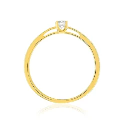 Solitaire or 750 jaune diamant HSI 0.1 carat