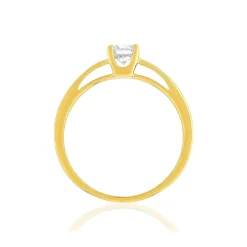 Solitaire or 750 jaune diamant HSI 0.4 carat