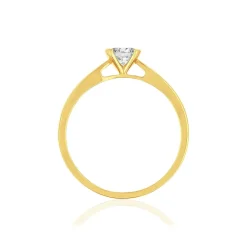 Solitaire or 750 jaune diamant HSI 0.3 carat