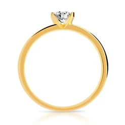 Solitaire or 750 jaune diamants