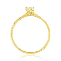 Solitaire or 750 jaune diamant synthétique 0,15 carat