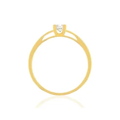 Solitaire or 750 jaune diamant synthétique 0,3 carat