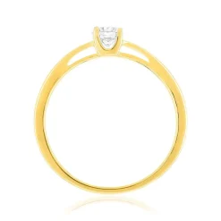 Solitaire or 750 jaune diamant synthétique 0,2 carat