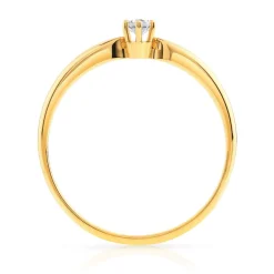 Solitaire or 750 jaune diamant synthétique 0,1 carat