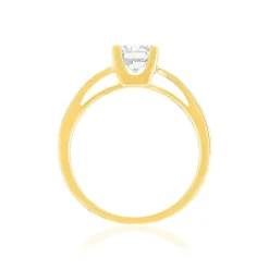 Solitaire or 750 jaune diamant synthétique 0,8 carat