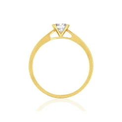 Solitaire or 750 jaune diamant synthétique 0.3 carat