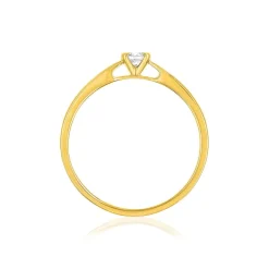Solitaire or 750 jaune diamant synthétique 0.15 carat