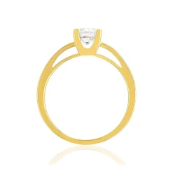 Solitaire or 750 jaune diamant synthétique 0,7 carat