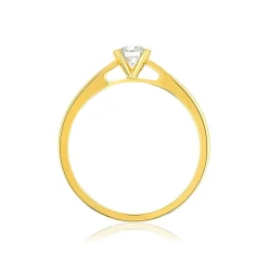 Solitaire or 750 jaune diamant synthétique 0.2 carat