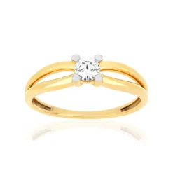 Solitaire or 375 2 tons zirconia